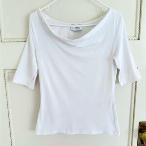 SNOBBY SHEEP Cowl-Neck‎ Fitted Top in white size 42